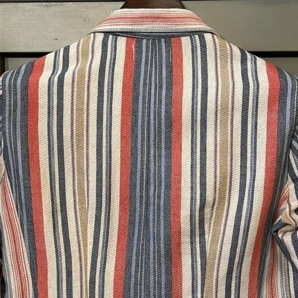 Anthropologie Porridge Multicolor Striped Cotton Blazer Jacket Size Medium - Picture 10 of 12